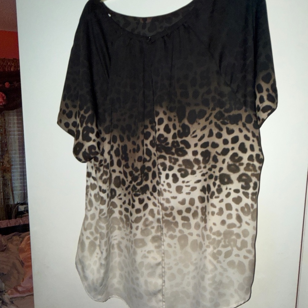 Jennifer Lopez Gradient Leopard Print Blouse